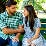 감정전이와 사랑의 표현 - Empathetic Connection**

A young woman, fully clothed in a modest floral dress, sits on a park bench...