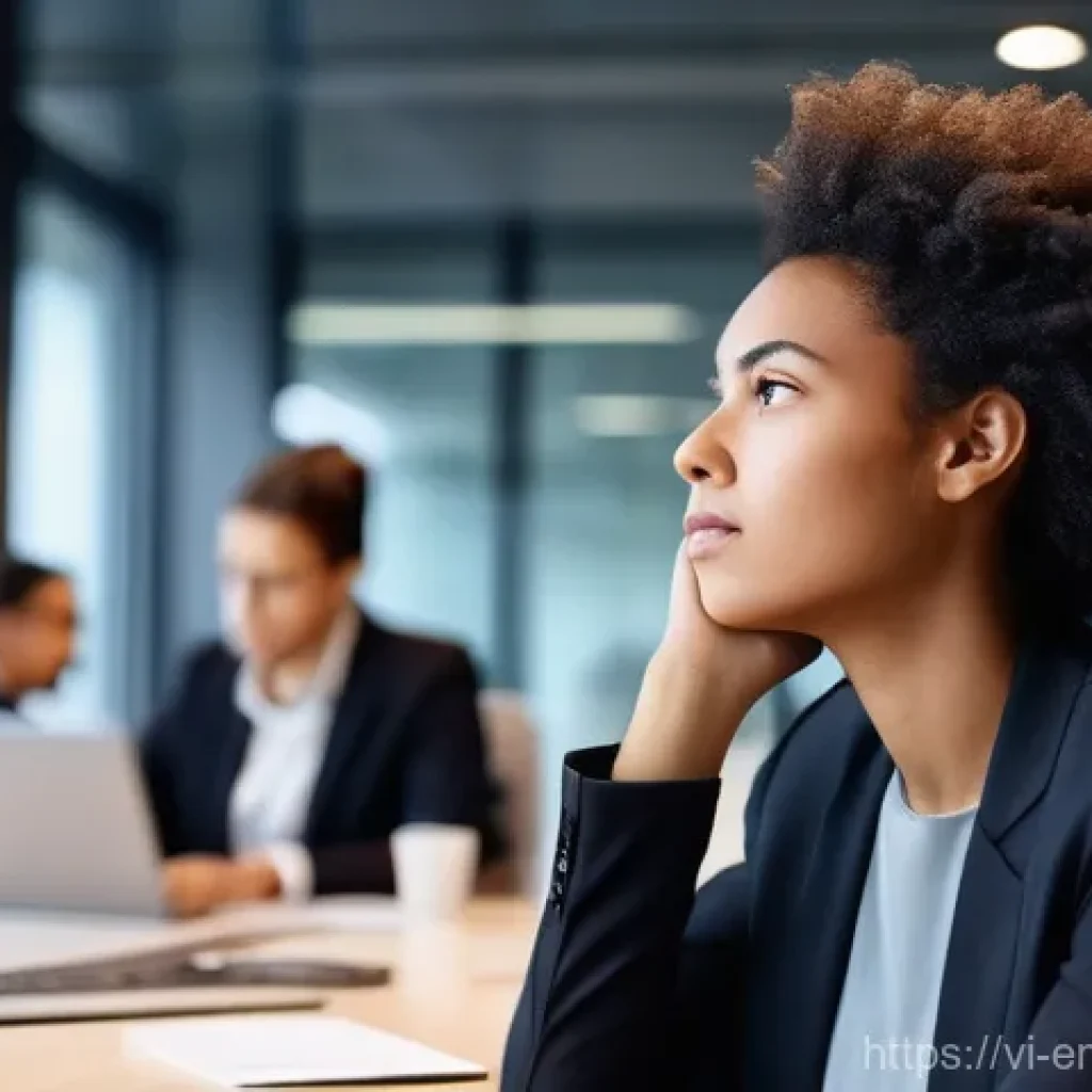 감정전이와 직장 내 스트레스 - **Prompt:** A young professional (male or female, diverse ethnicity) sits at a modern, open-plan off...